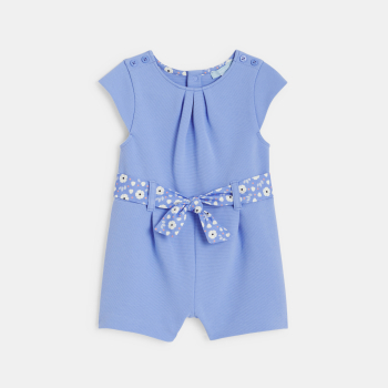 أفرول قصير فاخر مع حزام زهري للفتاة الرضيعة